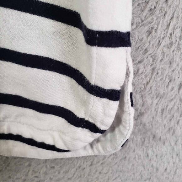 Talbots Shirt Tee White Navy Blue Pima Cotton Plus Size 2X Striped SS - Picture 5 of 9